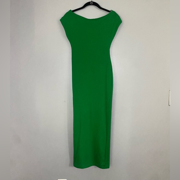 ZARA Women’s Fitted Dress Green Boatneck Size Small - Picture 2 of 11